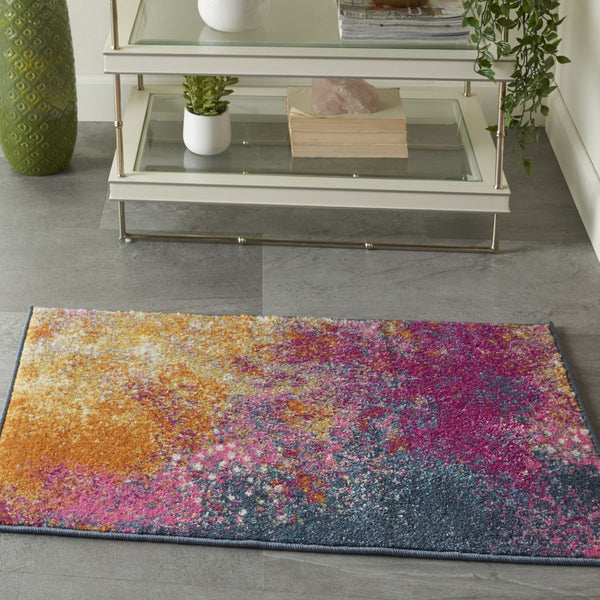 2’ x 3’ Abstract Brights Sunburst Scatter Rug