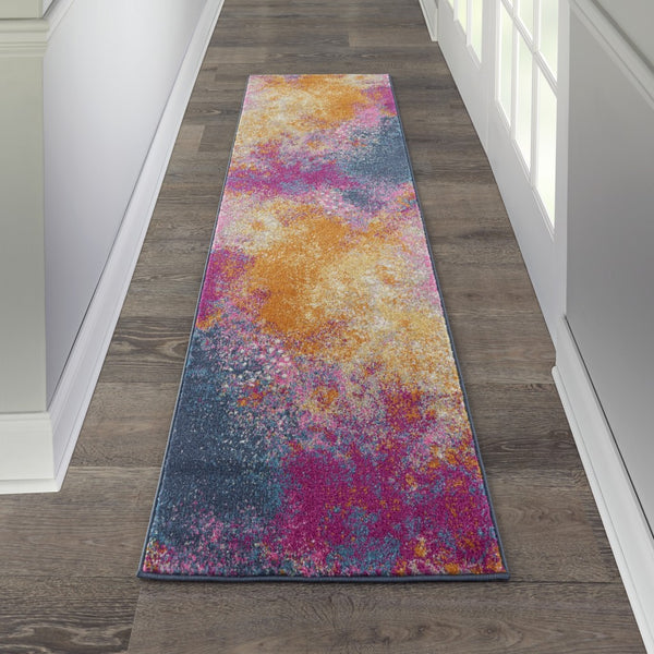 2’ x 8’ Abstract Brights Sunburst Runner Rug