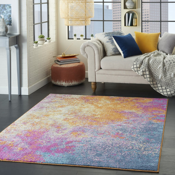 4’ x 6’ Abstract Brights Sunburst Area Rug