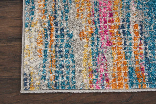 2’ x 3’ Gray Colorful Abstract Stripes Scatter Rug