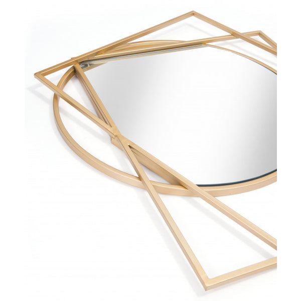 Geometric Overlaps Gold Finish Wall Mirror