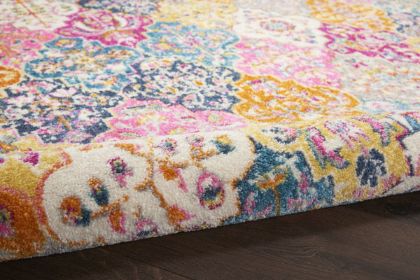 2’ x 8’ Muted Brights Floral Diamond Runner Rug