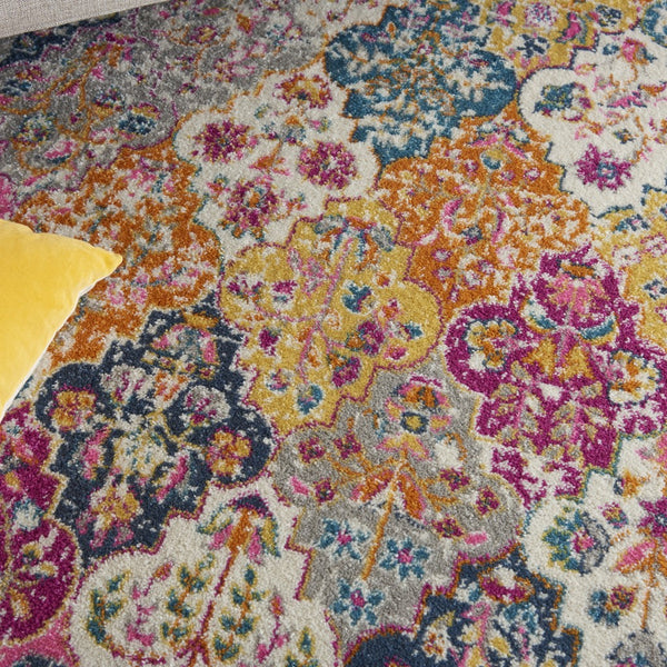 5’ x 7’ Muted Brights Floral Diamond Area Rug