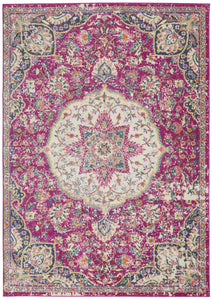 4’ x 6’ Pink and Ivory Medallion Area Rug