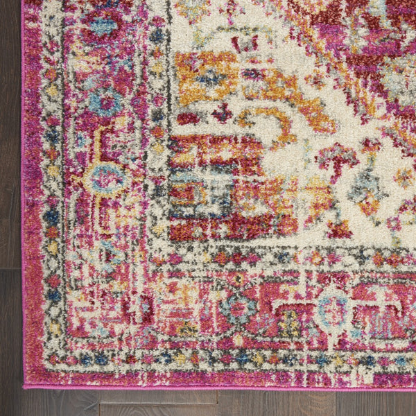 4’ x 6’ Ivory and Pink Oriental Area Rug