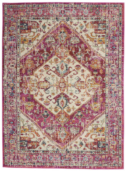 4’ x 6’ Ivory and Pink Oriental Area Rug