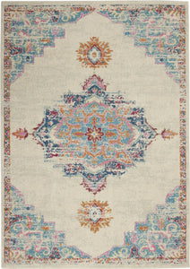 5’ x 7’ Gray Distressed Medallion Area Rug