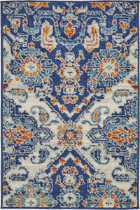 2’ x 3’ Blue and Ivory Persian Patterns Scatter Rug