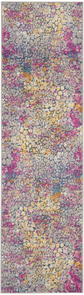 2’ x 8’ Yellow and Pink Coral Reef Runner Rug