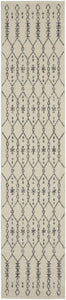 2’ x 10’ Ivory and Gray Geometric Runner Rug