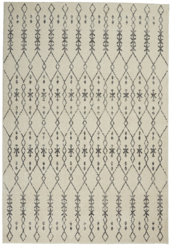 4’ x 6’ Ivory and Gray Geometric Area Rug