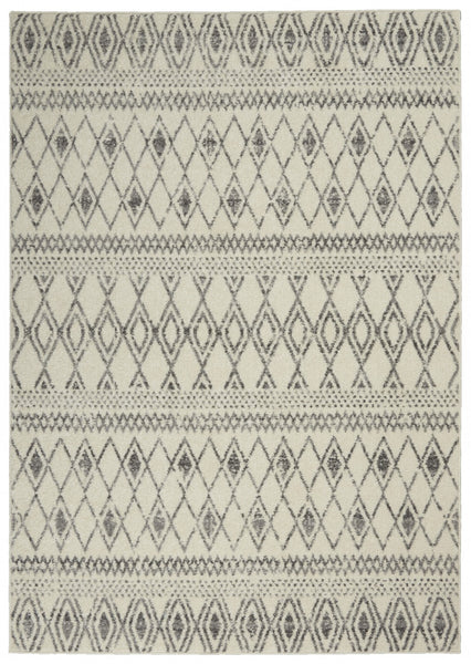 5’ x 7’ Ivory and Gray Berber Pattern Area Rug