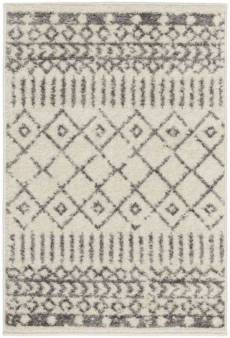 2’ x 3’ Ivory and Gray Geometric Scatter Rug