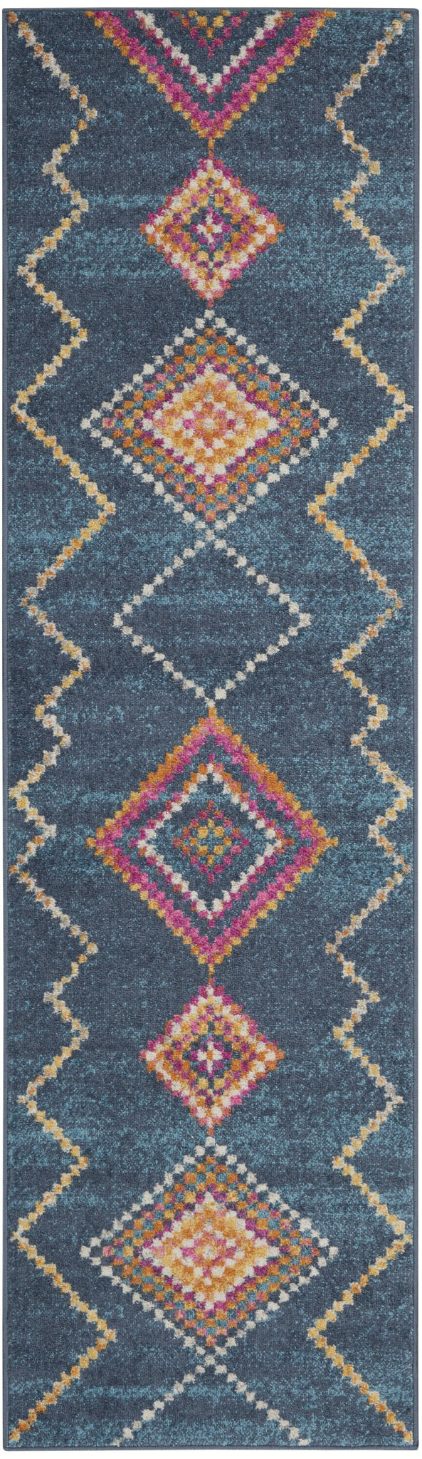 2’ x 8’ Navy Blue Berber Pattern Runner Rug