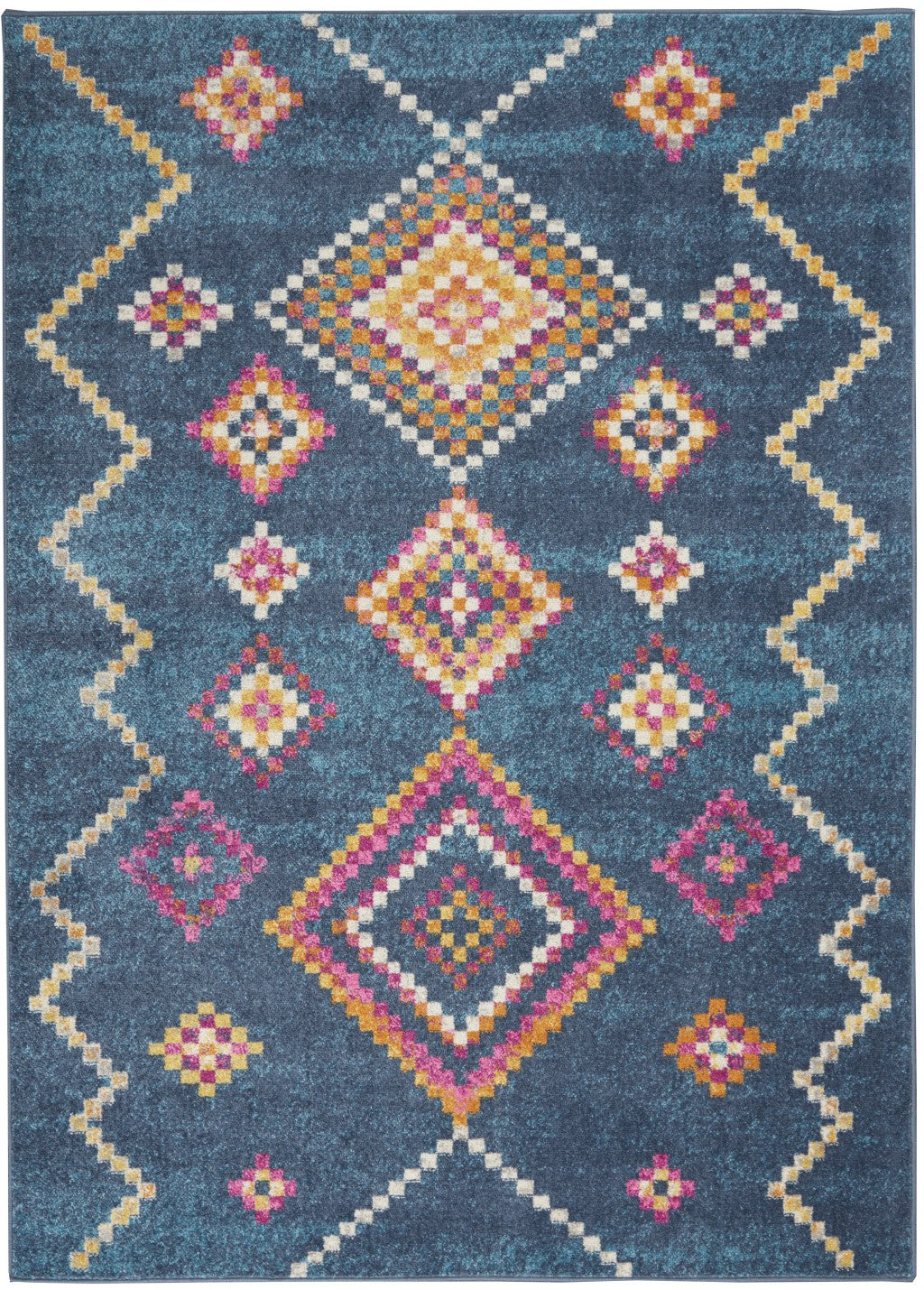 4’ x 6’ Navy Blue Berber Pattern Area Rug