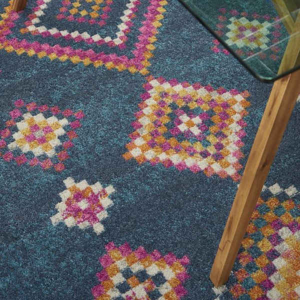 4’ x 6’ Navy Blue Berber Pattern Area Rug