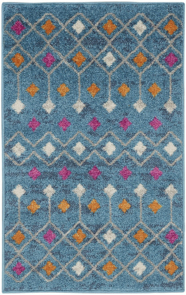 2’ x 3’ Blue Jewels Geometric Scatter Rug