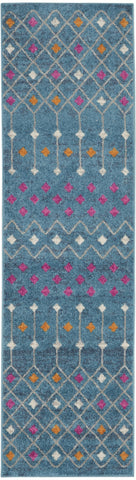 2’ x 8’ Blue Jewels Geometric Runner Rug