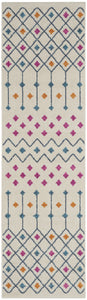 2’ x 8’ Ivory Jewels Geometric Runner Rug