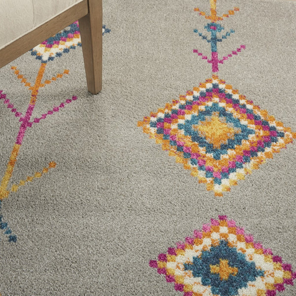 4’ x 6’ Gray and Multicolor Geometric Area Rug