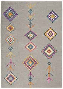 5’ x 7’ Gray and Multicolor Geometric Area Rug