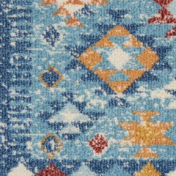 2’ x 3’ Blue and Multi Diamonds Scatter Rug