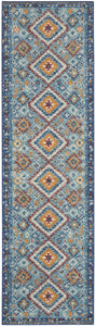 2’ x 6’ Blue and Multi Diamonds Runner Rug