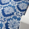 4’ x 6’ Blue and Ivory Damask Area Rug