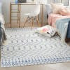 5’ x 7’ Ivory and Blue Berber Pattern Area Rug