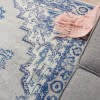 5’ x 7’ Gray and Blue Persian Medallion Area Rug