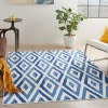 4’ x 6’ Ivory and Blue Diamond Area Rug