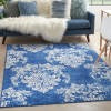 6’ x 9’ Navy and Ivory Damask Area Rug