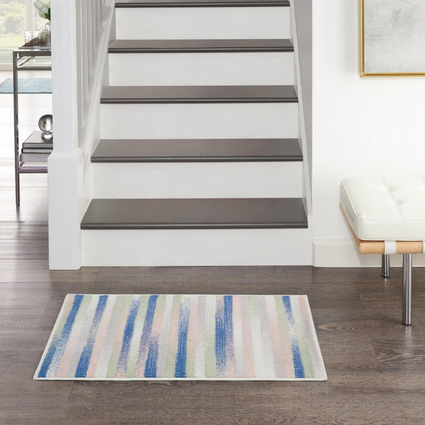 4’ x 6’ Ivory Halftone Stripe Area Rug