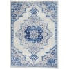 6’ x 9’ Ivory and Blue Medallion Area Rug