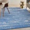 5’ x 7’ Light Blue and Ivory Distressed Area Rug