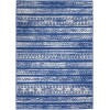 4’ x 6’ Navy Blue and Ivory Distressed Area Rug