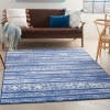 5’ x 7’ Navy Blue and Ivory Distressed Area Rug