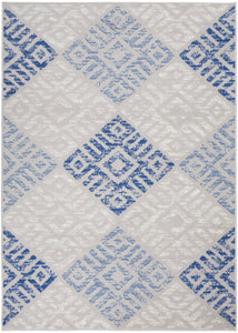 6’ x 9’ Gray and Blue Diamonds Area Rug