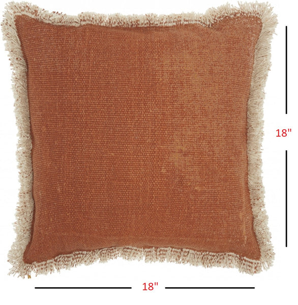 Textured Cotton Clay Accent Throw Pillow