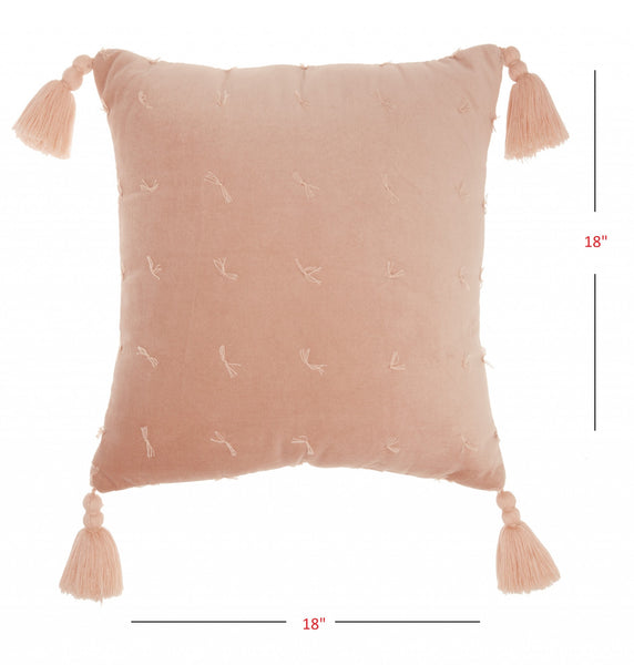 Pink Thread Detailed Throw Pillow