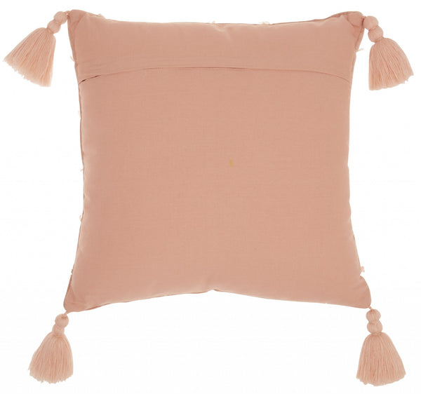 Pink Thread Detailed Throw Pillow