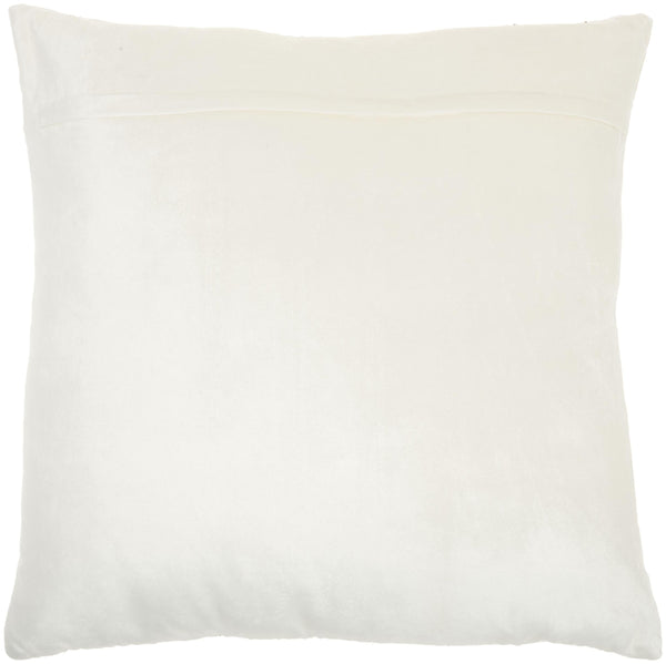 Glam Ivory and Gold Accent Throw Pillow with Beaded Details