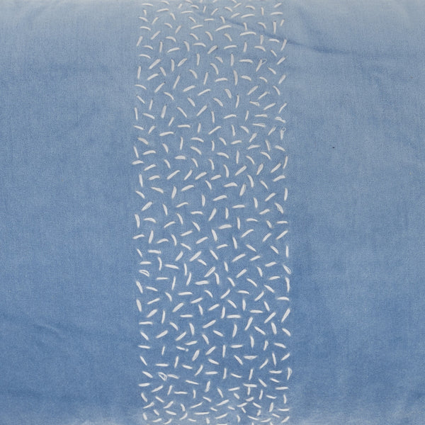 Blue Lumbar Pillow with Center Pattern