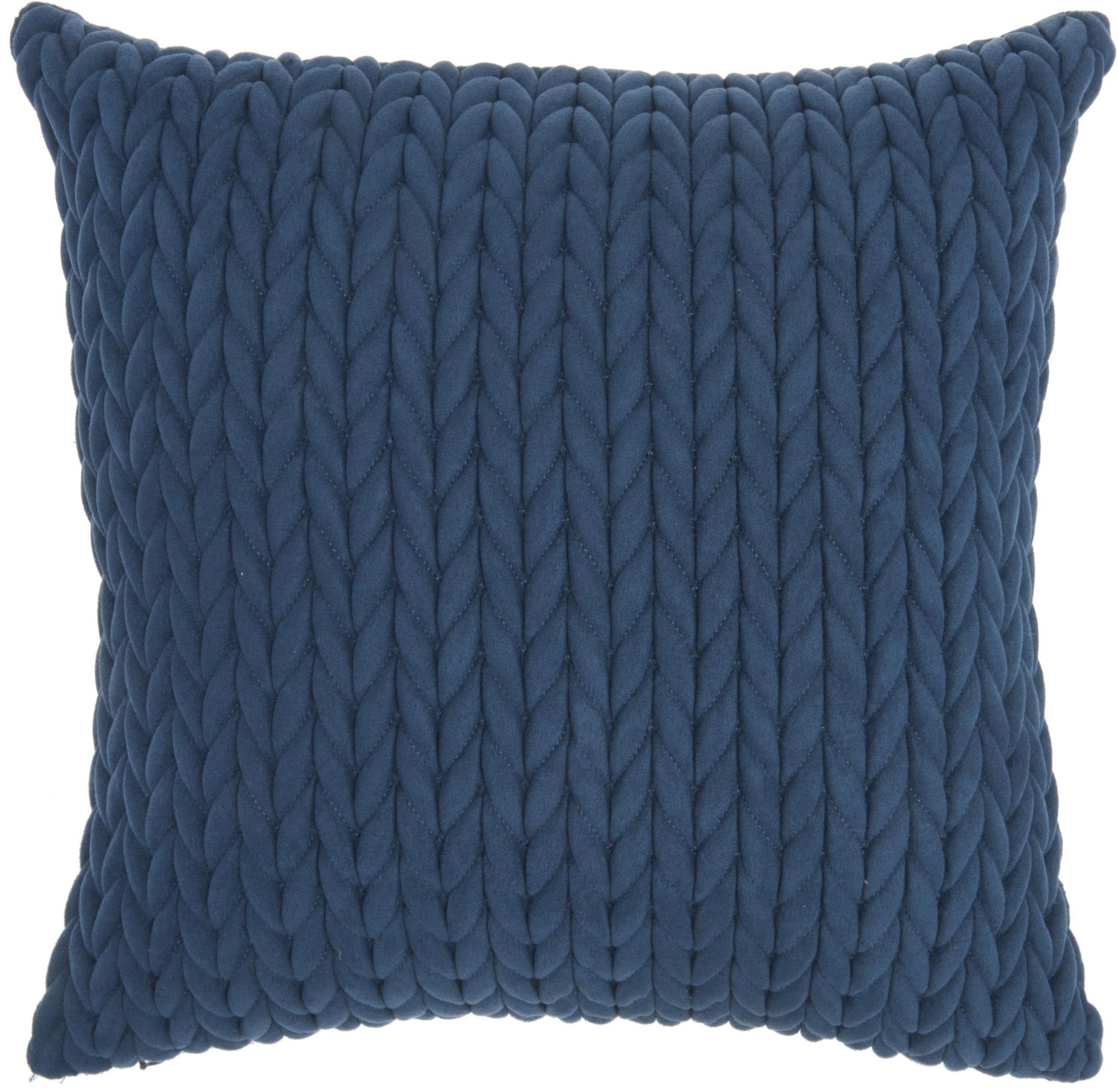 Blue Chunky Braid Throw Pillow