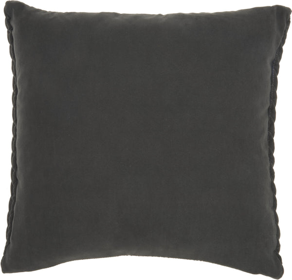 Charcoal Chunky Braid Throw Pillow