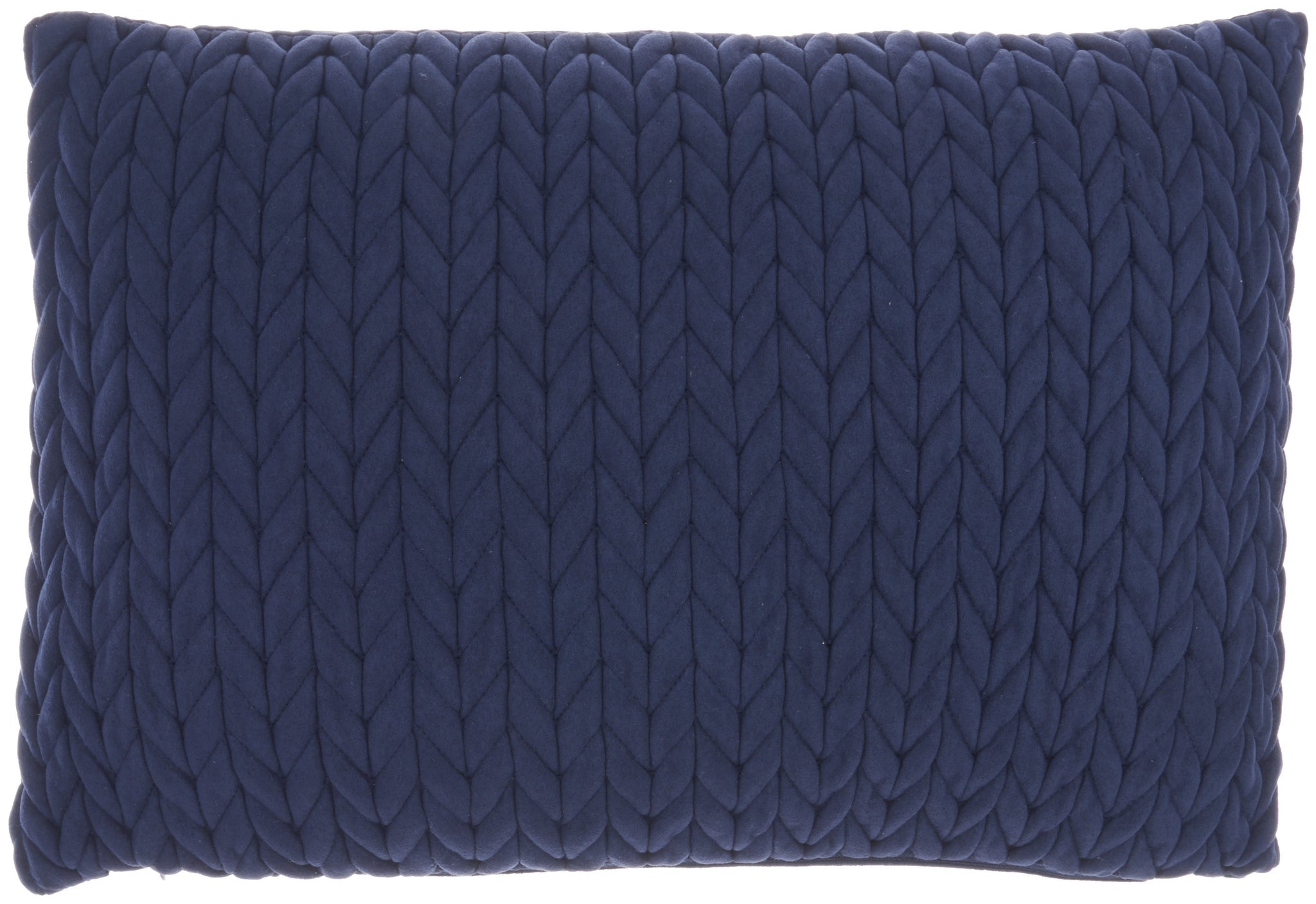 Navy Blue Chunky Braid Lumbar Pillow