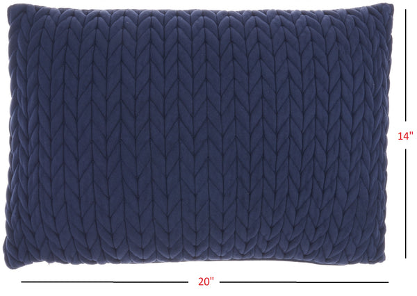 Navy Blue Chunky Braid Lumbar Pillow