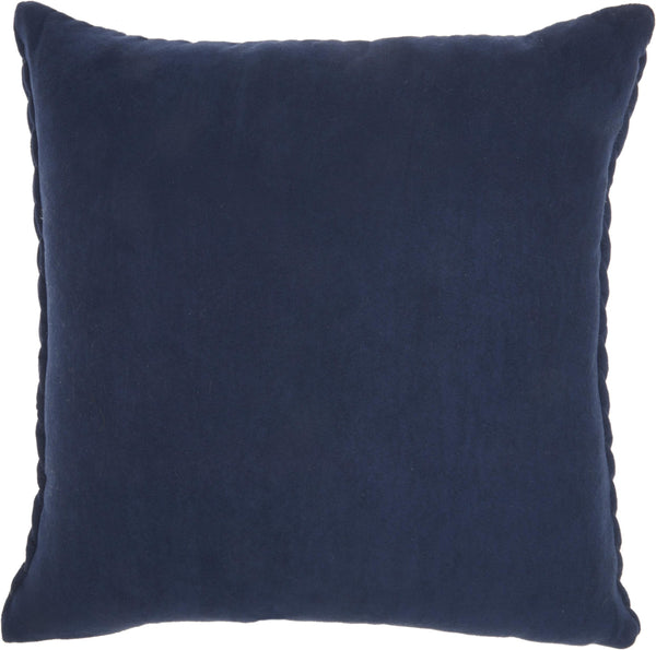 Navy Blue Chunky Braid Throw Pillow