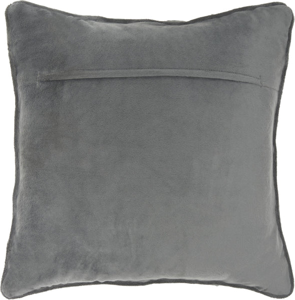 20" Dark Gray with Bling Quilted Velvet Throw Pillow