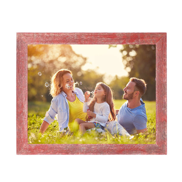 10” x 10” Rustic Farmhouse Red Wood Frame